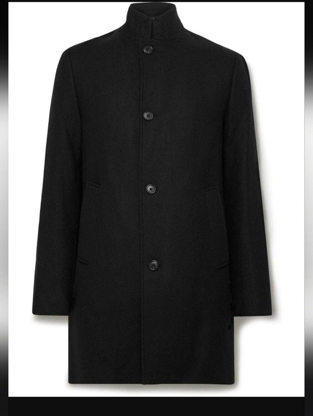Club Monaco Loukas Wool Flannel Top Coat - Pea Coat Black Size 40 NWOT